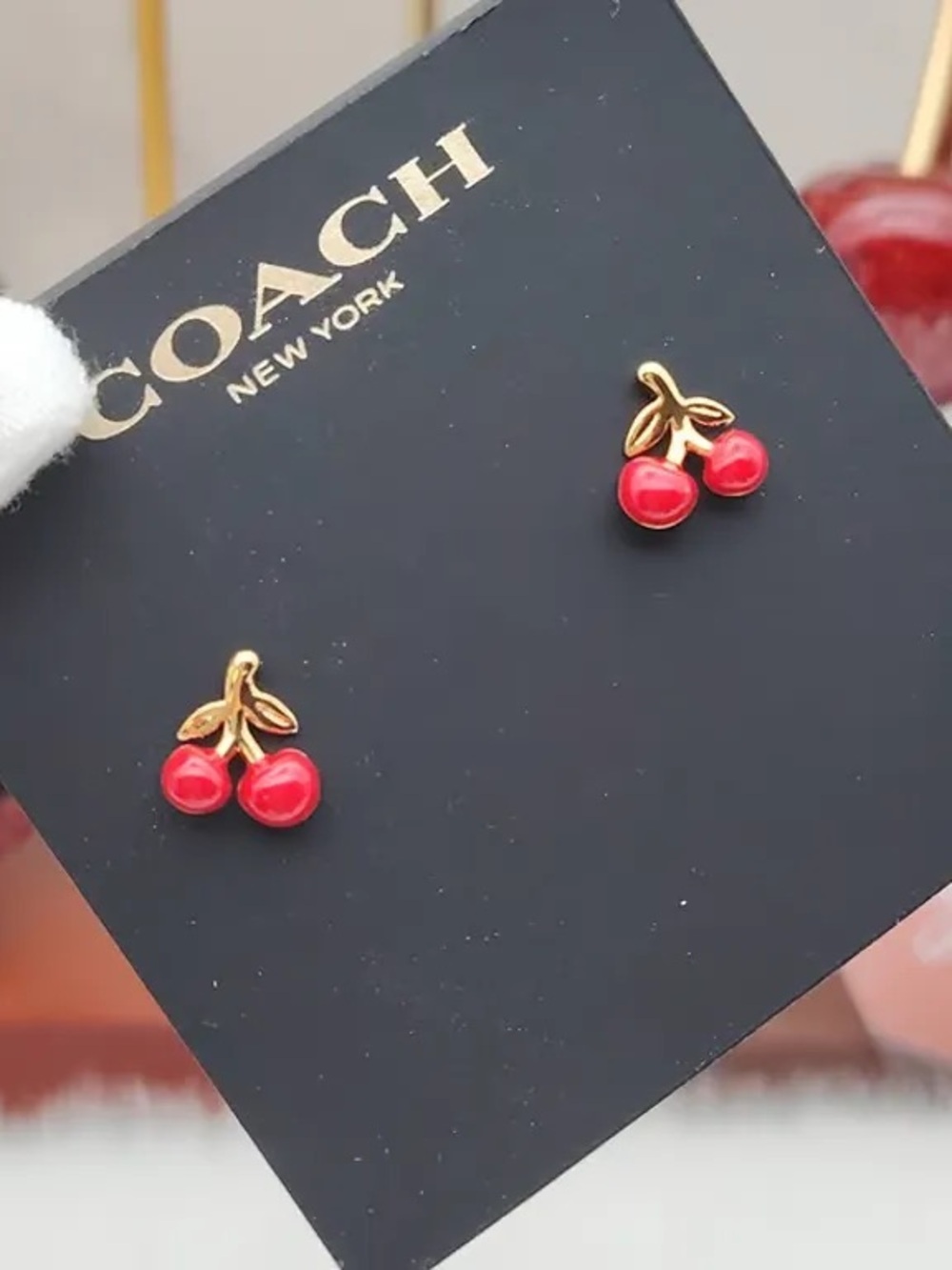 Coach Cherry Charm Earrings